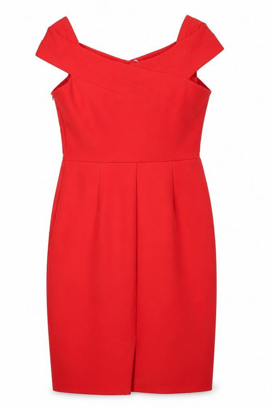 Noosnoo Women's Red Pencil Dress - Size 18, Knee Length