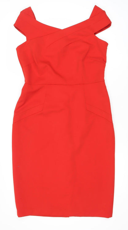 Noosnoo Women's Red Pencil Dress - Size 18, Knee Length