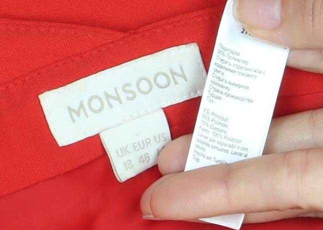 Noosnoo Women's Red Pencil Dress - Size 18, Knee Length