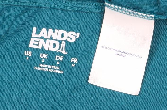 Lands' End Women's Blue V-Neck T-Shirt, Size S