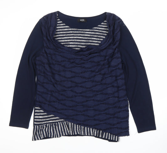 Womens UK Size L Klass Blue Tunic T-Shirt