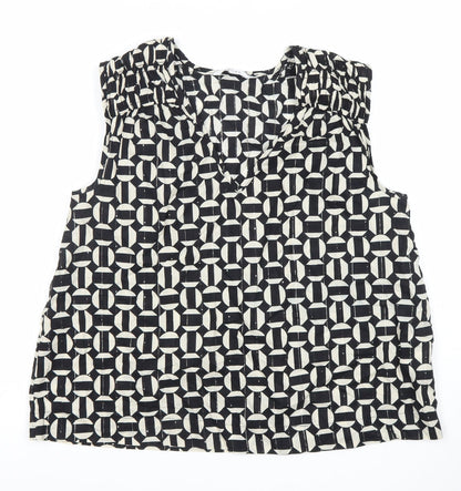 Next Women’s Black Geometric Blouse Size 12