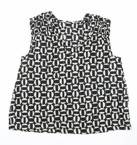 Next Women’s Black Geometric Blouse Size 12