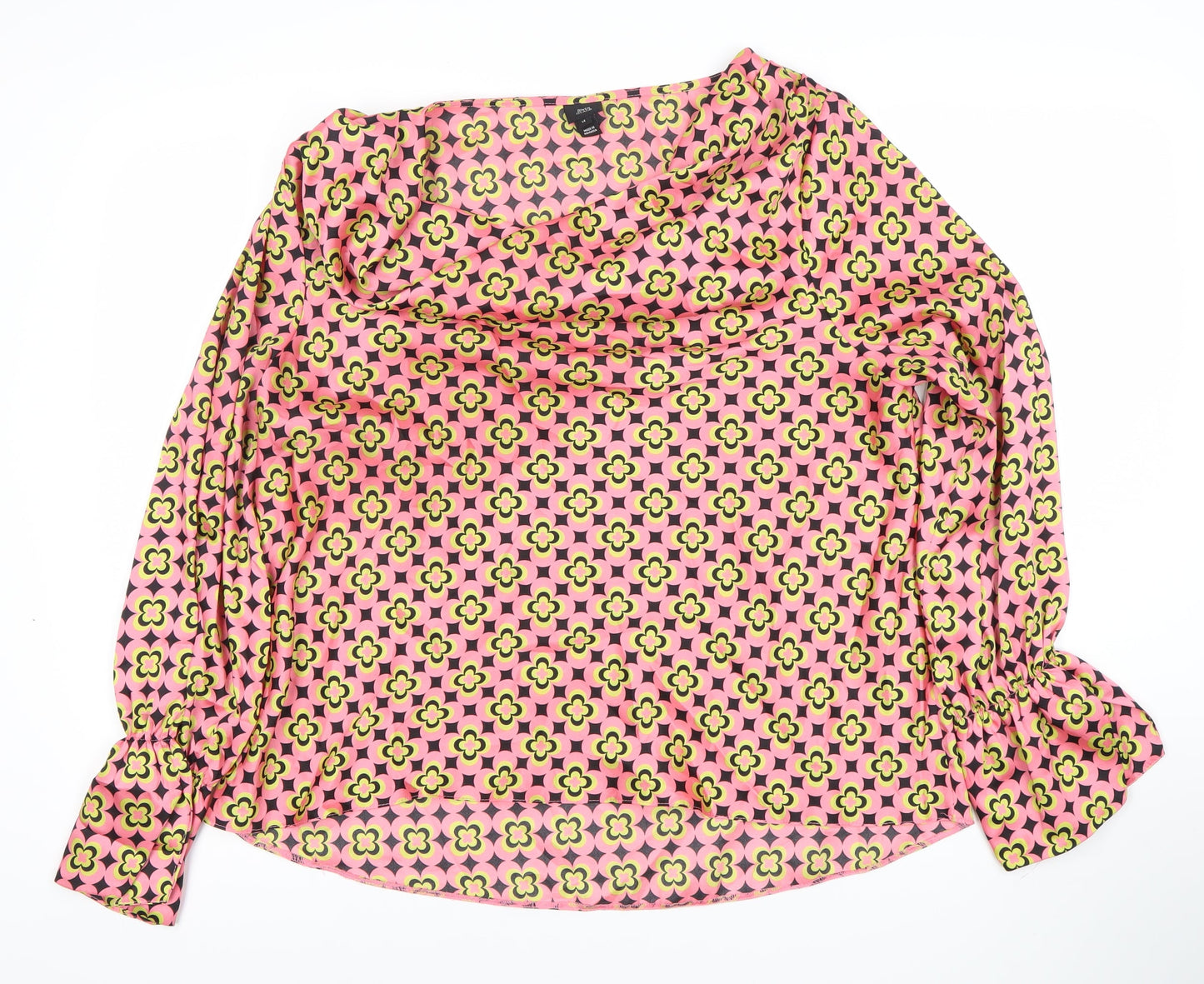 Womens UK Size 14 River Island Multicoloured Basic Blouse