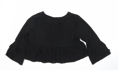 PrettyLittleThing Black Tunic Blouse, Size 10, Women's Fashion