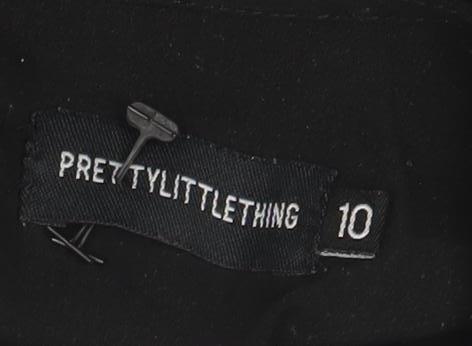 PrettyLittleThing Black Tunic Blouse, Size 10, Women's Fashion