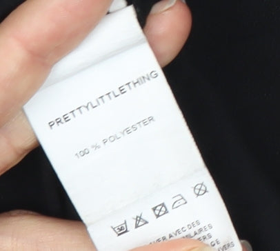 PrettyLittleThing Black Tunic Blouse, Size 10, Women's Fashion