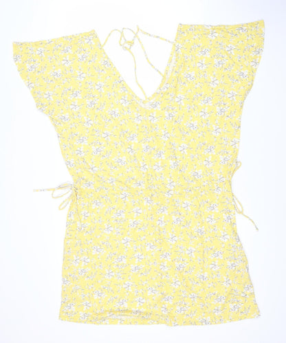 Next Women's Yellow Floral Tie Dress Size 16