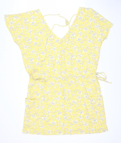 Next Women's Yellow Floral Tie Dress Size 16