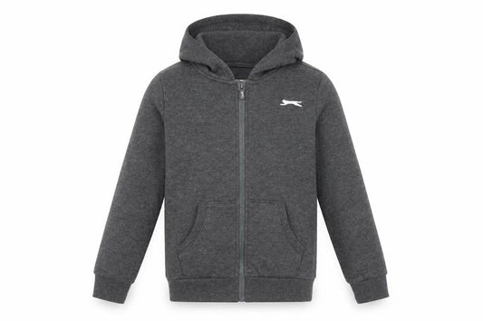 Slazenger Boys Grey Full Zip Hoodie 9-10 Years with Logo