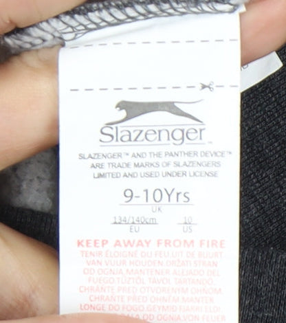 Slazenger Boys Grey Full Zip Hoodie 9-10 Years with Logo