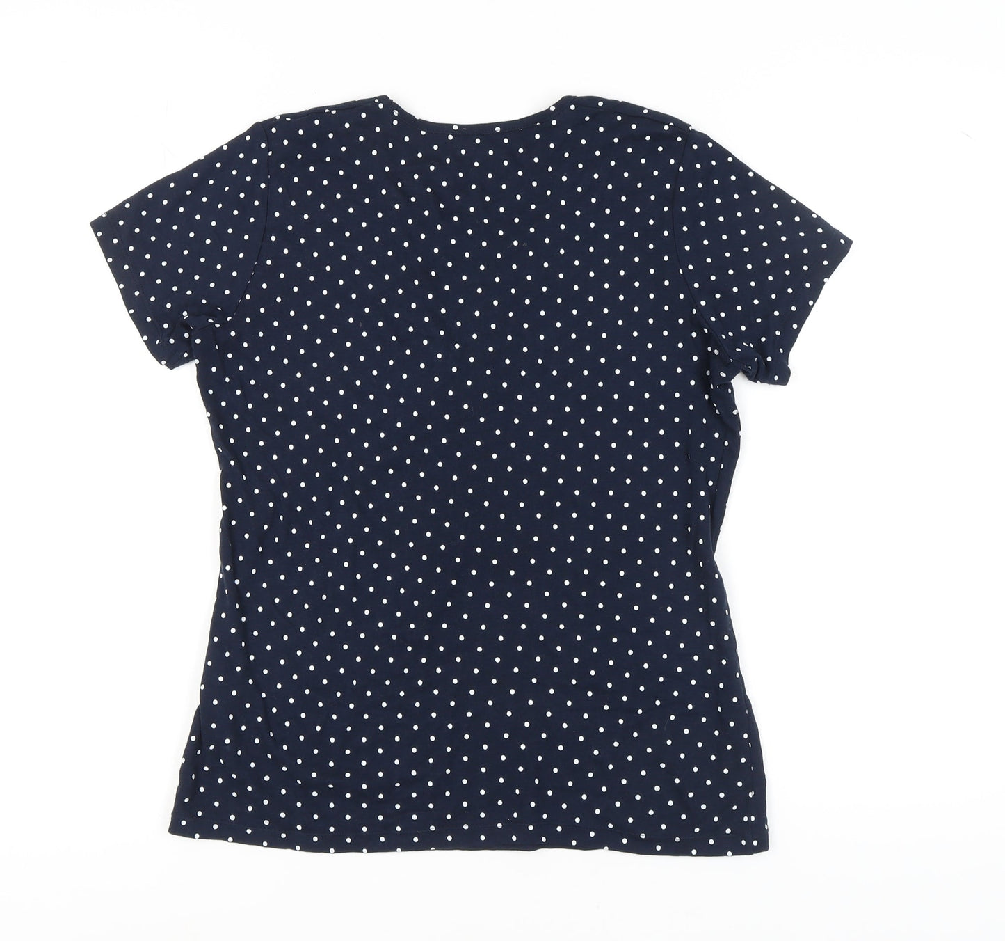 Cotton Traders Women's Blue Polka Dot T-Shirt Size 10