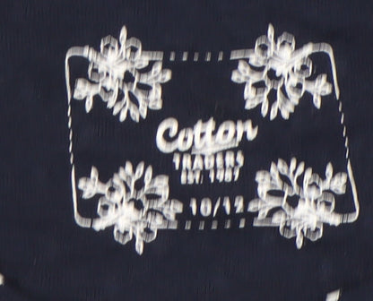 Cotton Traders Women's Blue Polka Dot T-Shirt Size 10