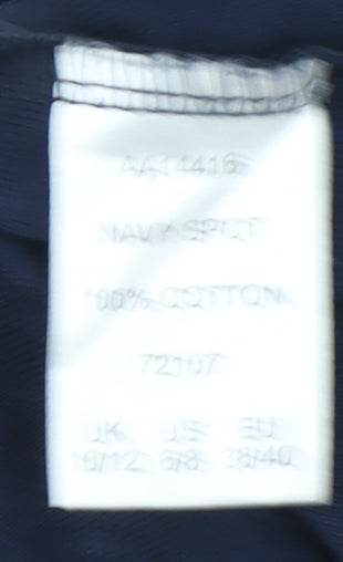 Cotton Traders Women's Blue Polka Dot T-Shirt Size 10