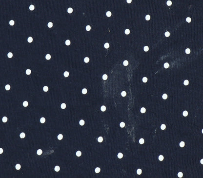 Cotton Traders Women's Blue Polka Dot T-Shirt Size 10