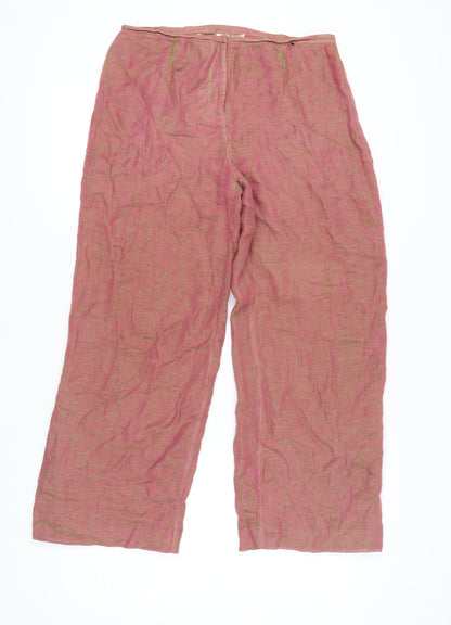Womens UK Size 14 Platinum Relaxed Fit Casual Pink Trousers