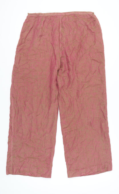 Womens UK Size 14 Platinum Relaxed Fit Casual Pink Trousers