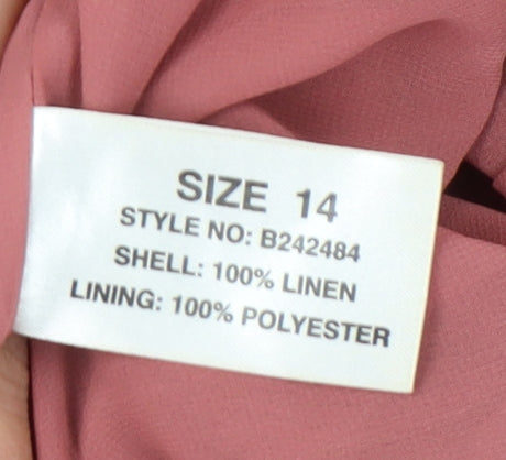 Womens UK Size 14 Platinum Relaxed Fit Casual Pink Trousers