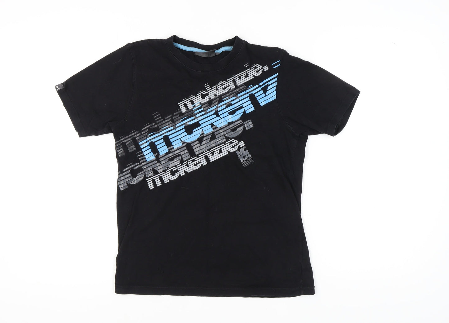 McKenzie Boys XL Black Graphic Cotton T-Shirt Short Sleeve