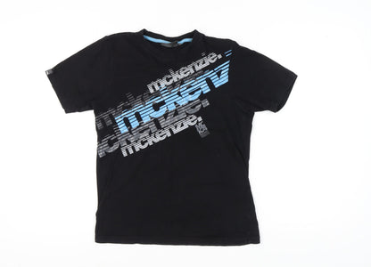 McKenzie Boys XL Black Graphic Cotton T-Shirt Short Sleeve