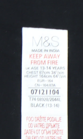 Marks and Spencer Black Sequin T-Shirt for Girls 13-14 Years