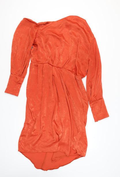 ASOS Women’s Orange Asymmetric Midi Dress Size 16