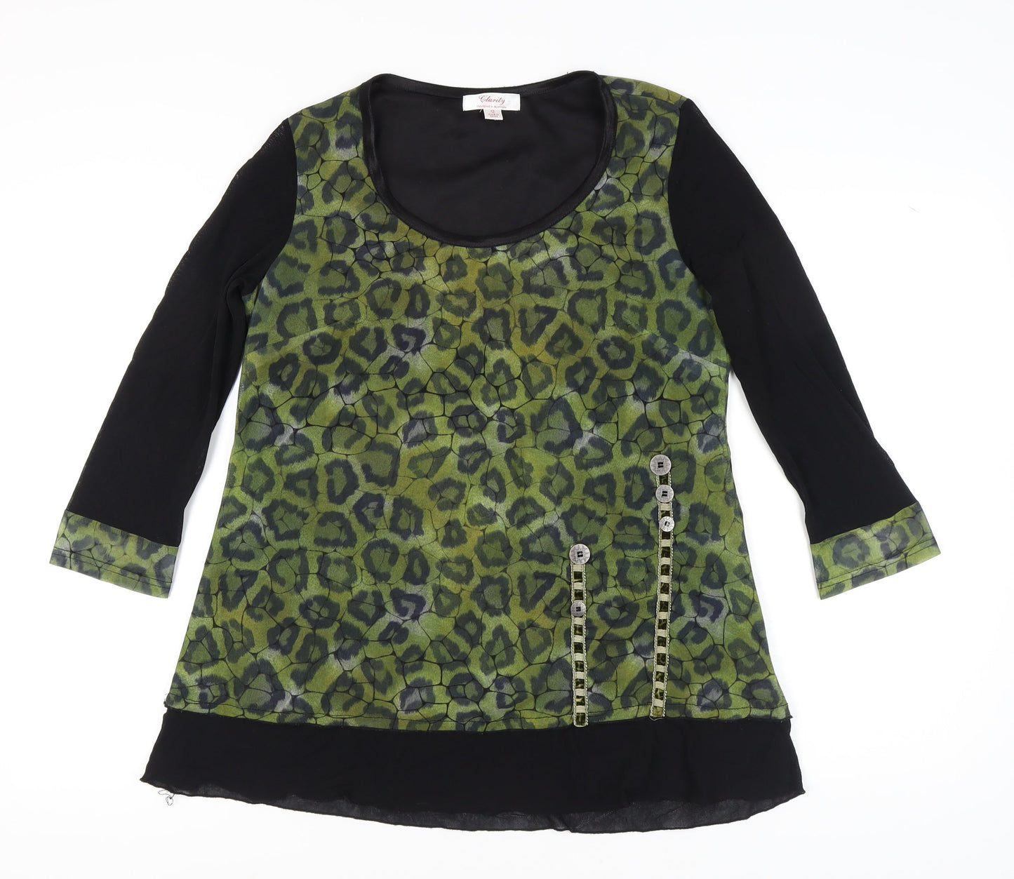 Clarity Women's Green Animal Print Tunic, Size 12