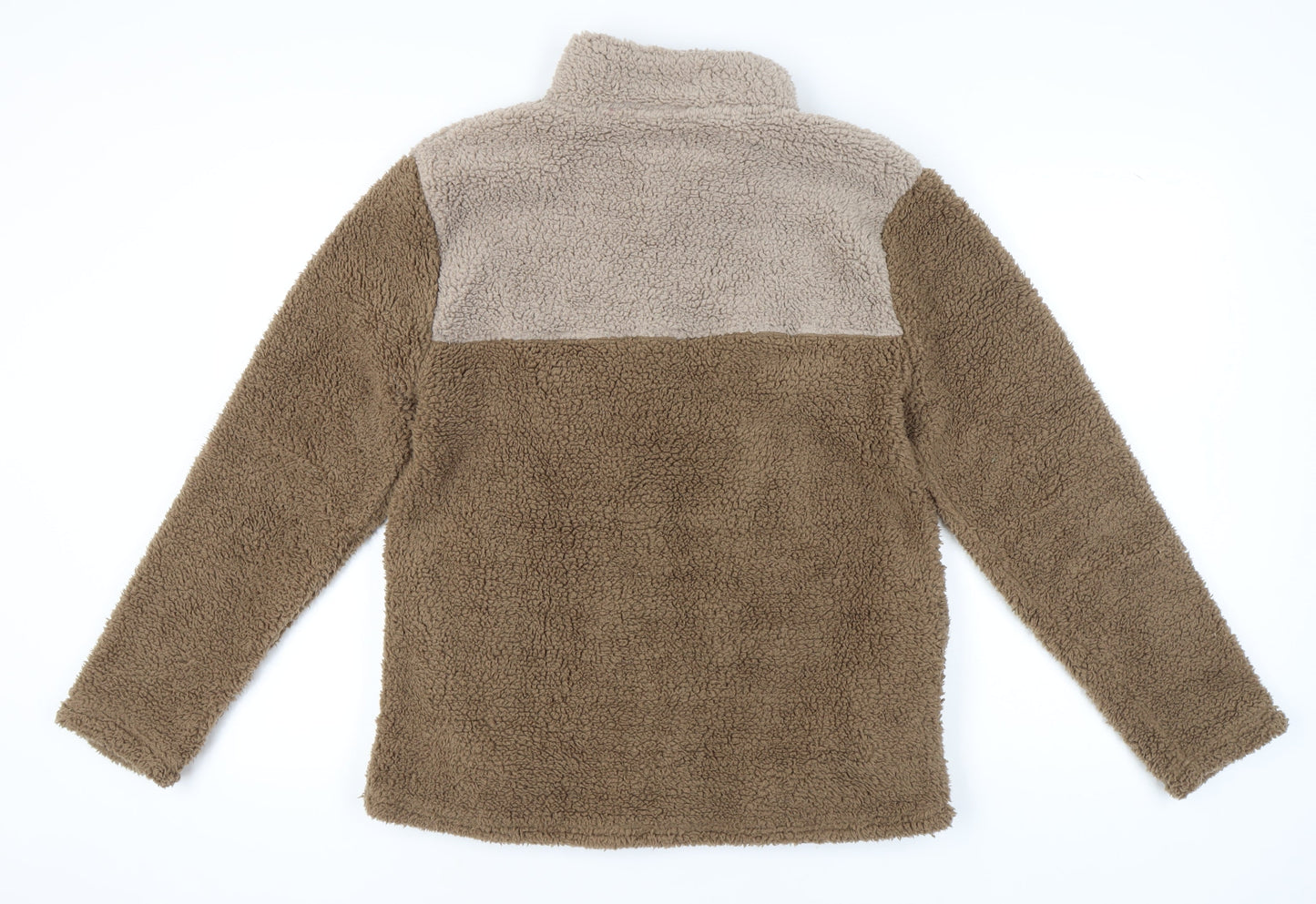 Lounge Brown Mock Neck Fleece Sweatshirt Medium