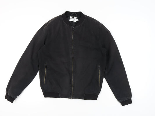 Mens UK Size S Topman Black Bomber Jacket