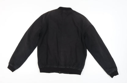 Mens UK Size S Topman Black Bomber Jacket