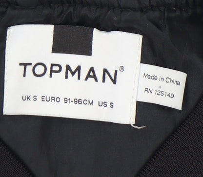 Mens UK Size S Topman Black Bomber Jacket