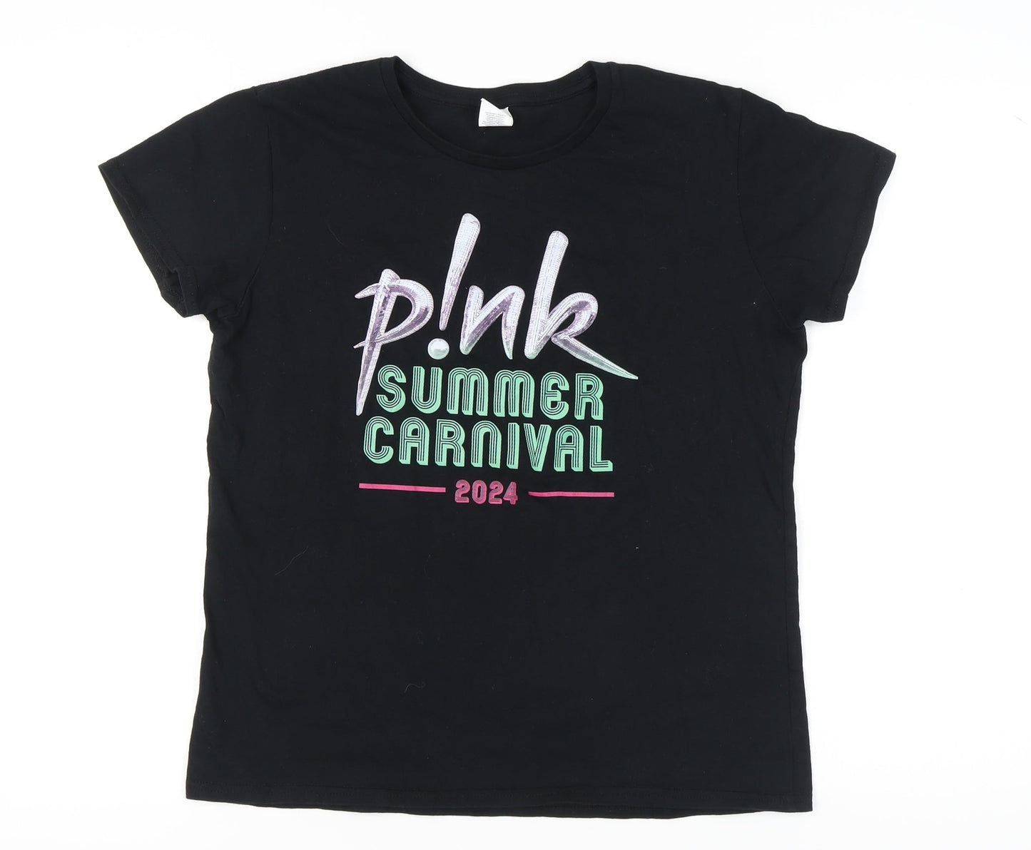 Womens UK Size L Gildan Black Jersey T-Shirt