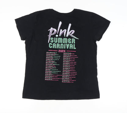 Womens UK Size L Gildan Black Jersey T-Shirt