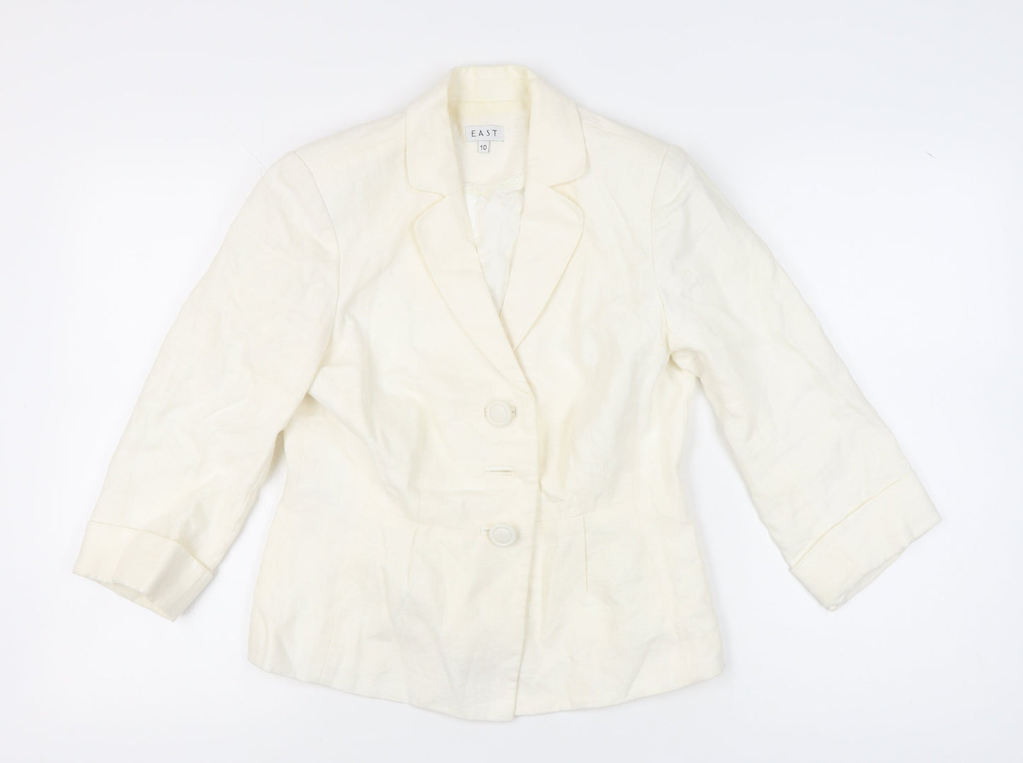 East Ivory Women's Blazer - Size 10, Lined Linen