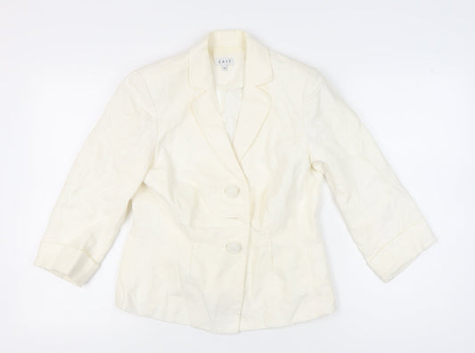 East Ivory Women's Blazer - Size 10, Lined Linen