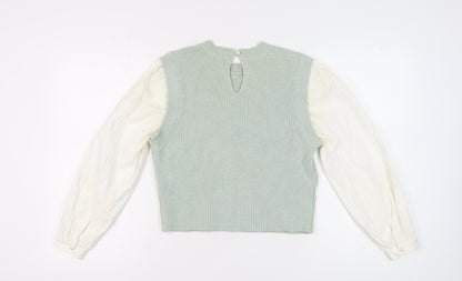 Womens UK Size S MNG Green Pullover Jumper