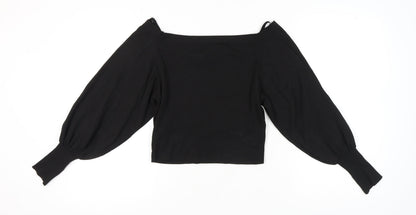 Womens UK Size 14 Topshop Black Basic Blouse