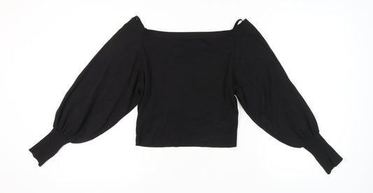 Womens UK Size 14 Topshop Black Basic Blouse