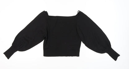 Womens UK Size 14 Topshop Black Basic Blouse