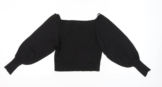 Womens UK Size 14 Topshop Black Basic Blouse
