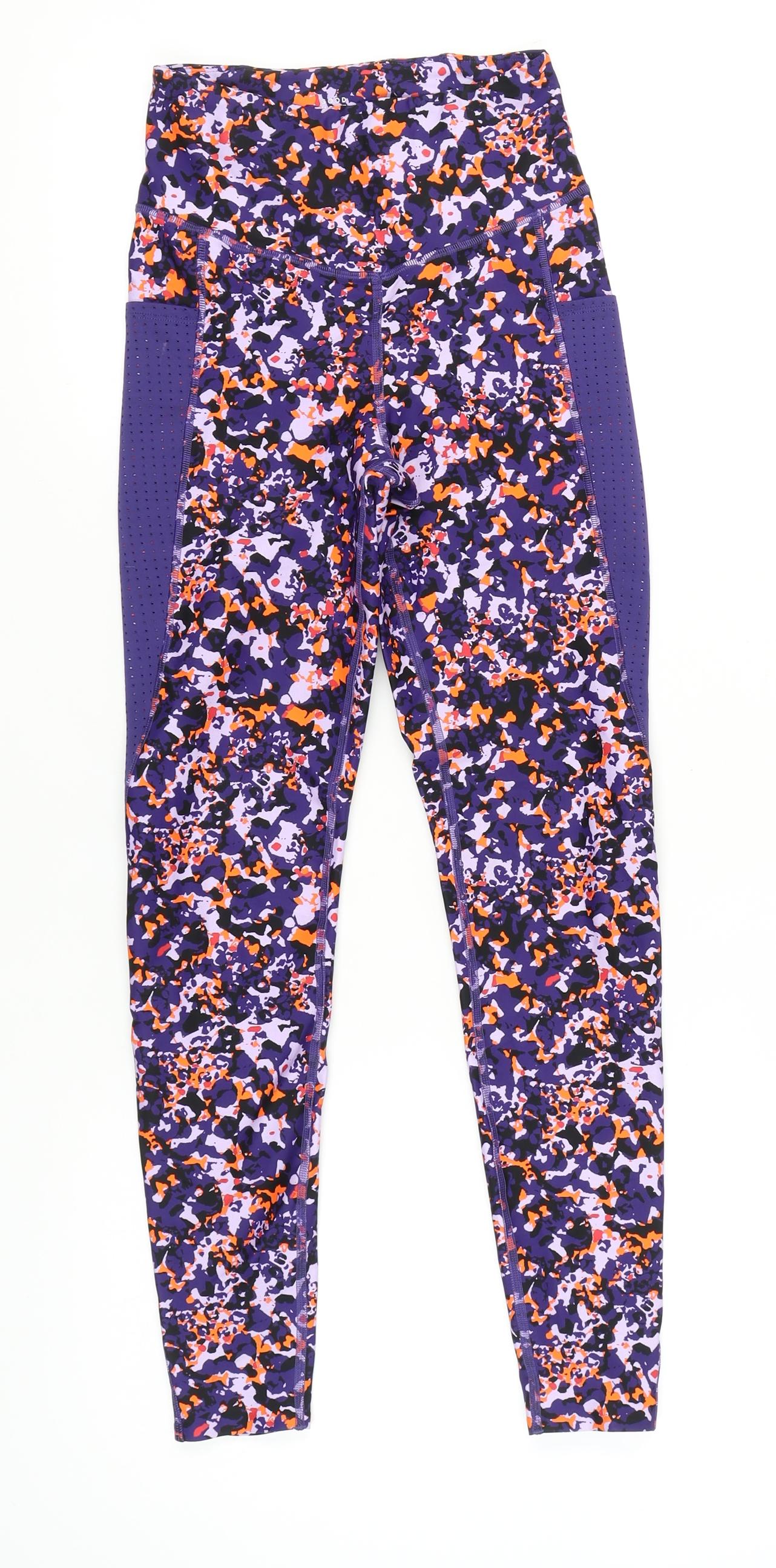 Marks and Spencer Women's Purple Floral Leggings, Size 8