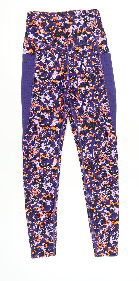 Marks and Spencer Women's Purple Floral Leggings, Size 8