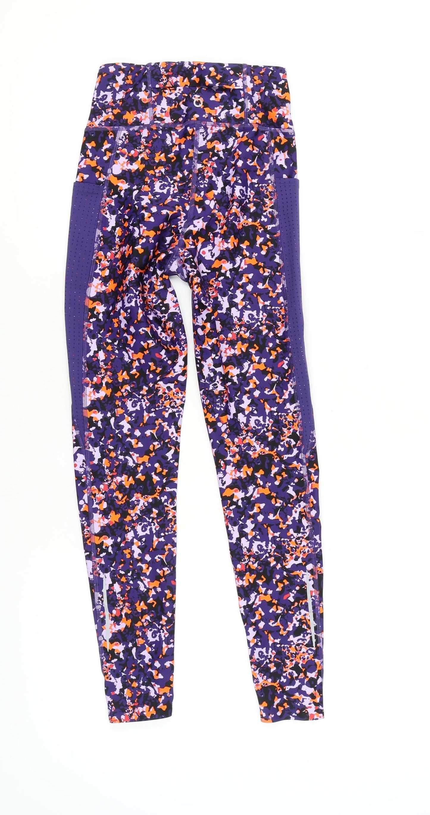 Marks and Spencer Women's Purple Floral Leggings, Size 8