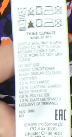 Marks and Spencer Women's Purple Floral Leggings, Size 8