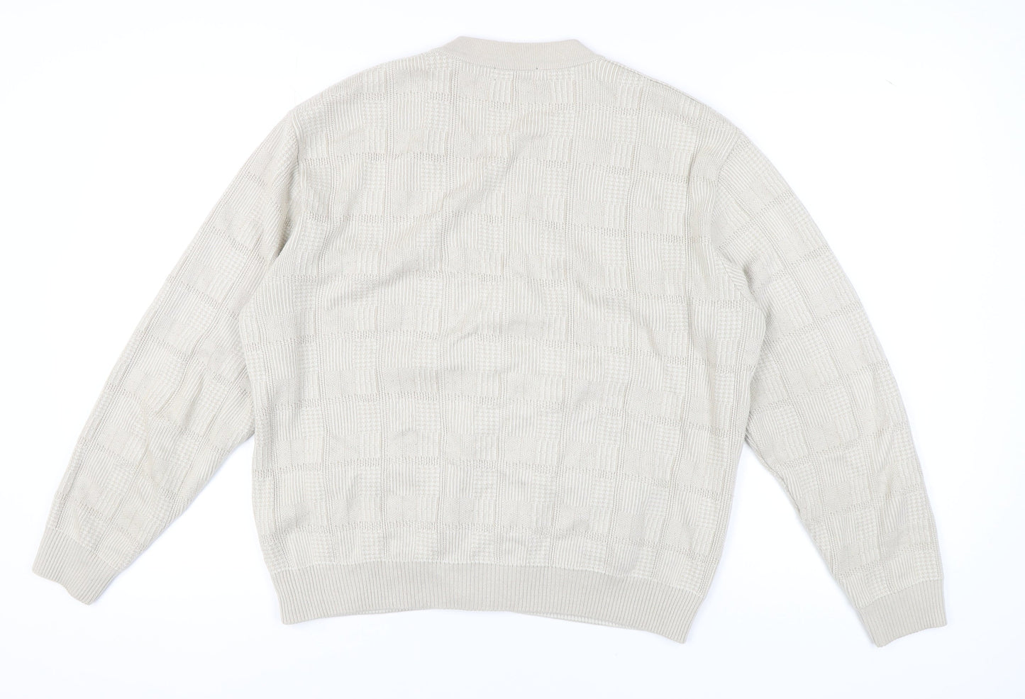 Marks and Spencer Men's Beige Cardigan, Large, Button V-Neck