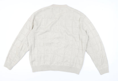 Marks and Spencer Men's Beige Cardigan, Large, Button V-Neck