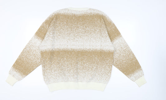 boohooMAN Men's Beige Pullover Jumper, Size S, Casual Knit