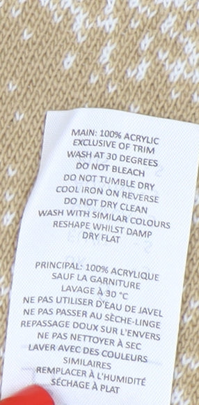 boohooMAN Men's Beige Pullover Jumper, Size S, Casual Knit