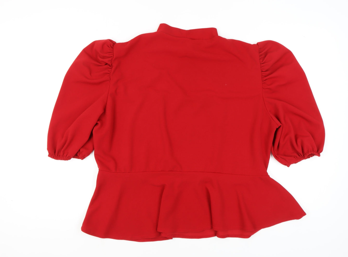 Boohoo Women's Red Blouse Plus Size 26, High Neck Classic Style