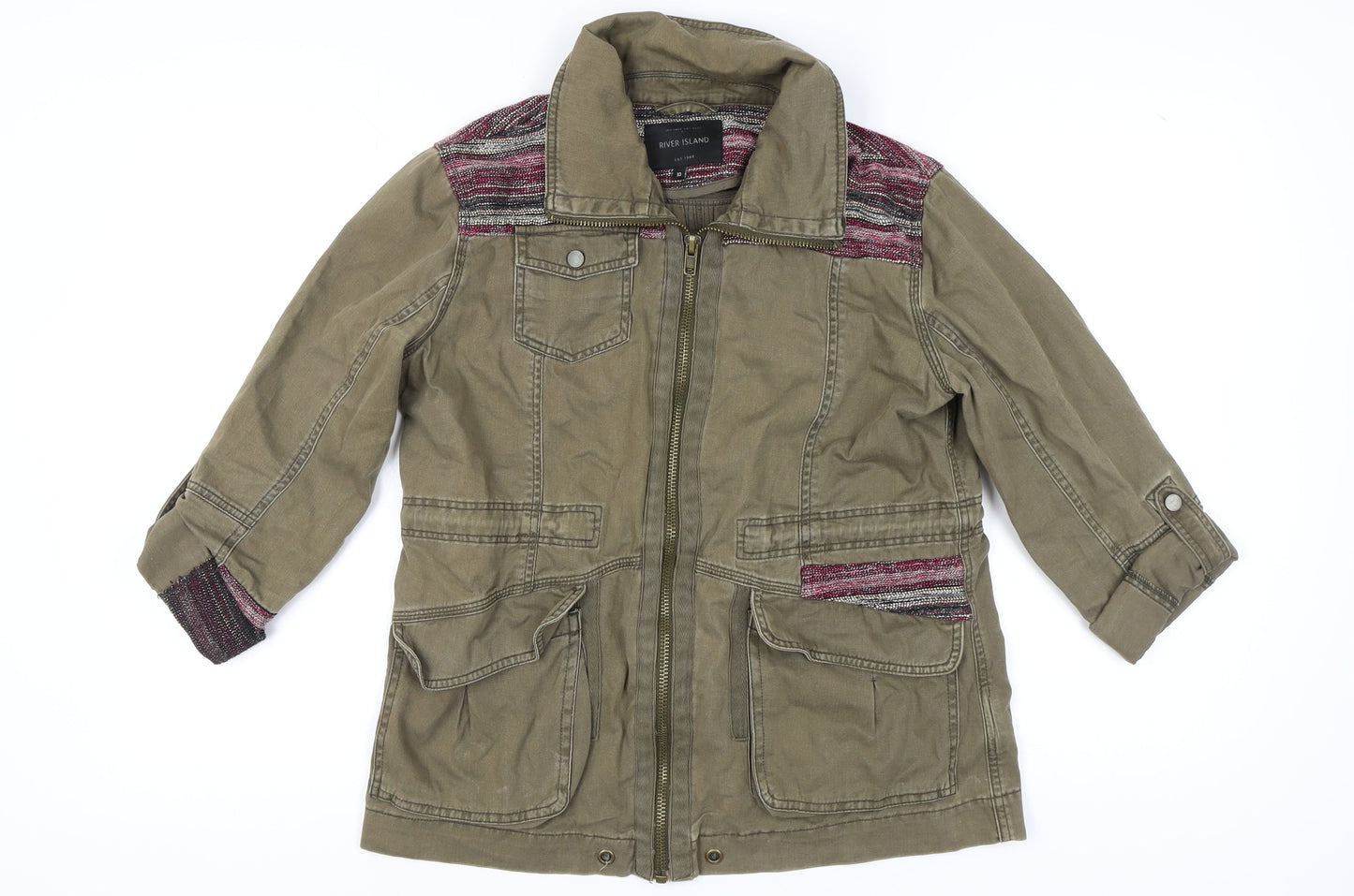 River Island Women's Military Jacket, Brown, Size 10, Casual Style